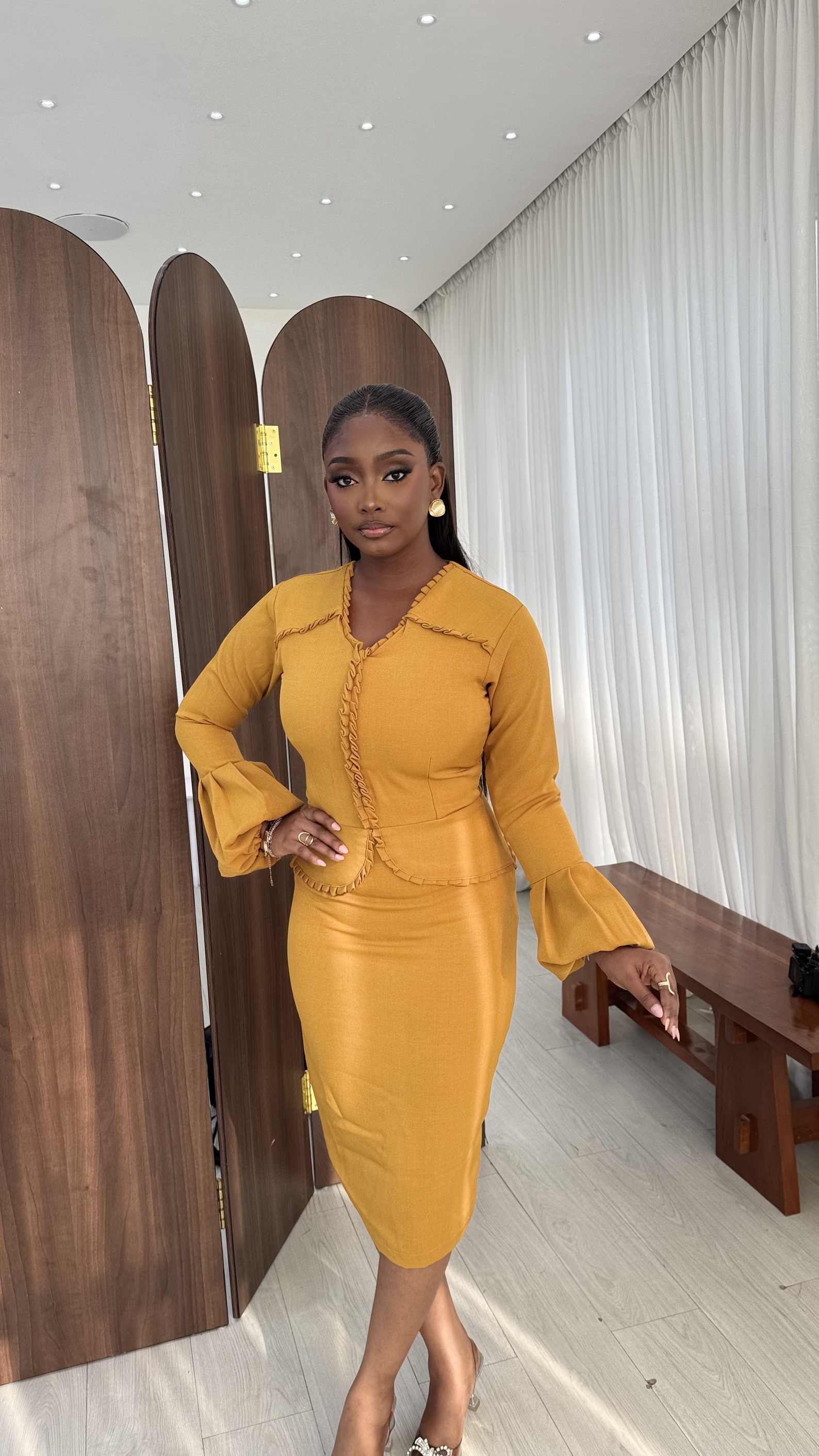 ADESUA DRESS (MUSTARD)