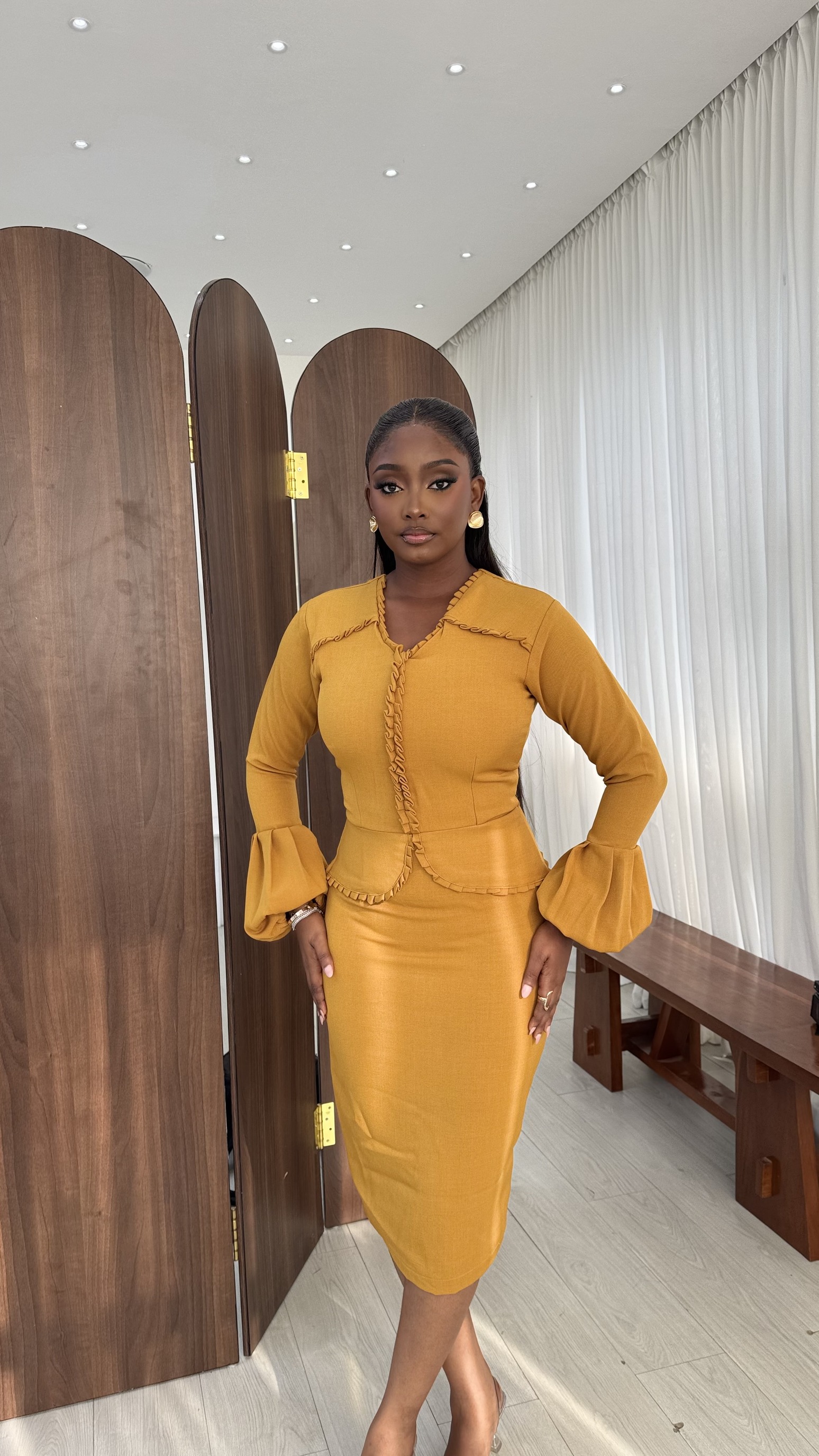 ADESUA DRESS (MUSTARD)