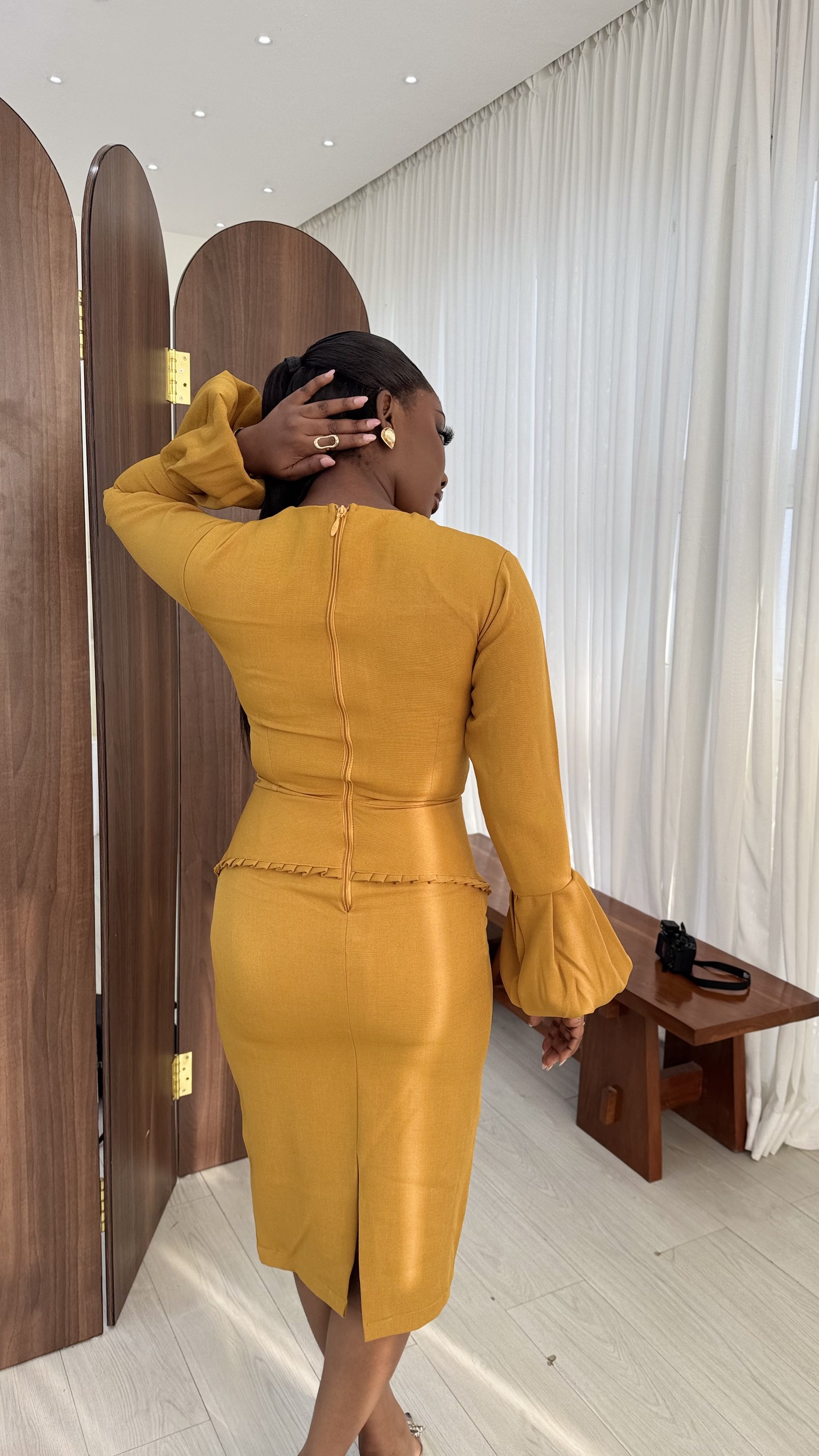 ADESUA DRESS (MUSTARD)