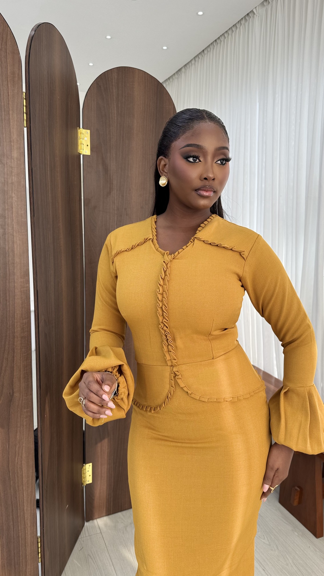 ADESUA DRESS (MUSTARD)
