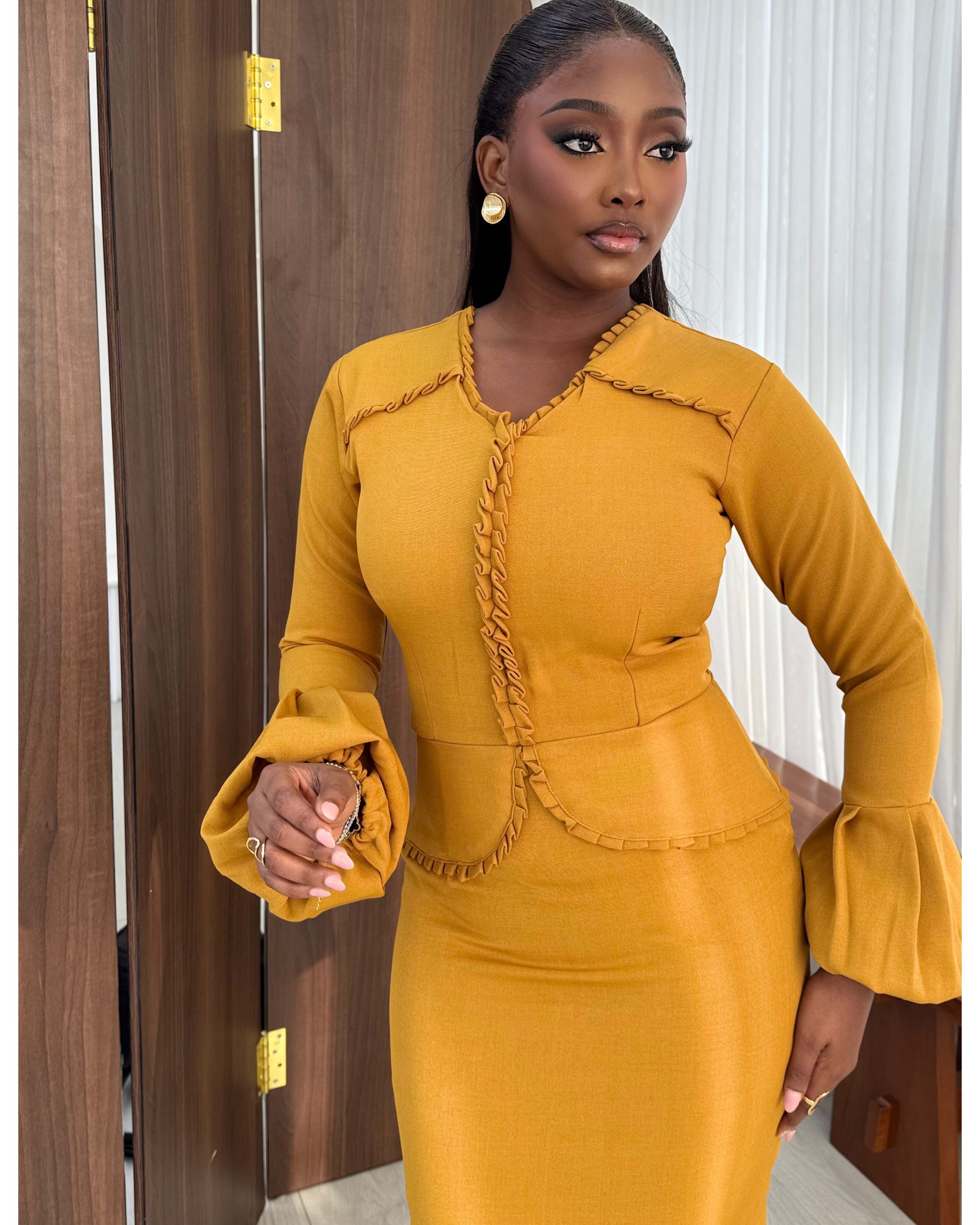 ADESUA DRESS (MUSTARD)