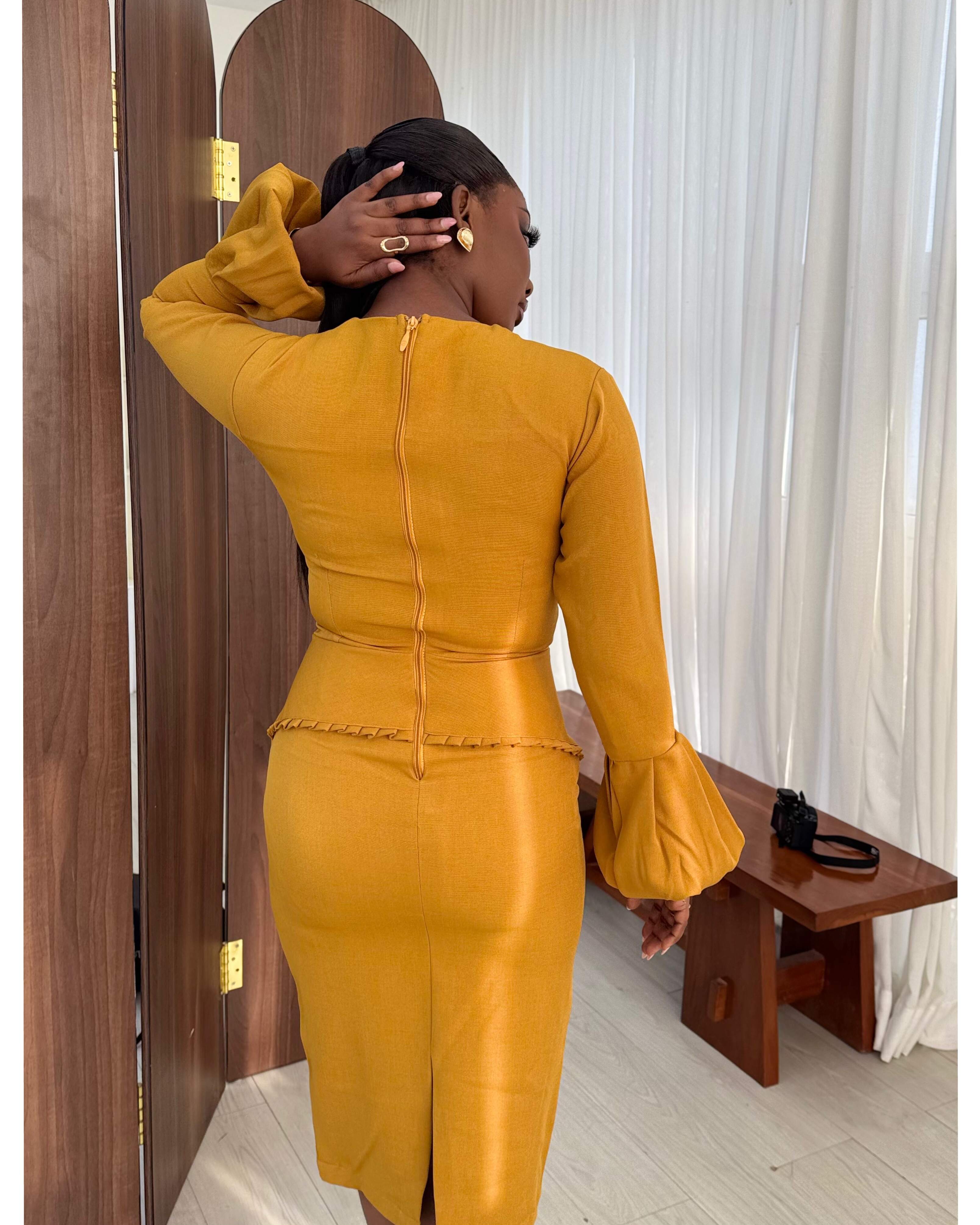ADESUA DRESS (MUSTARD)