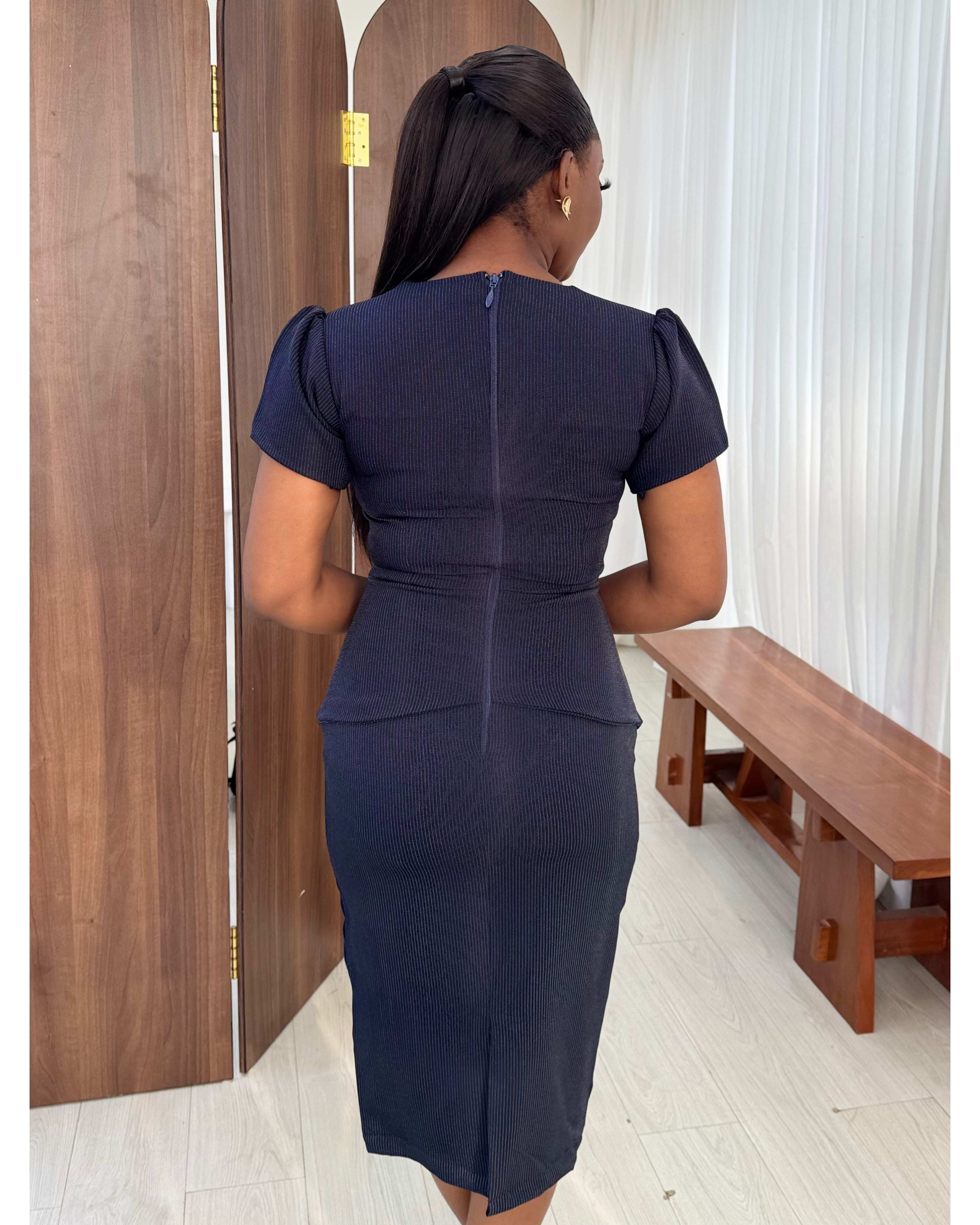 MEG DRESS (BLUE STRIPED)